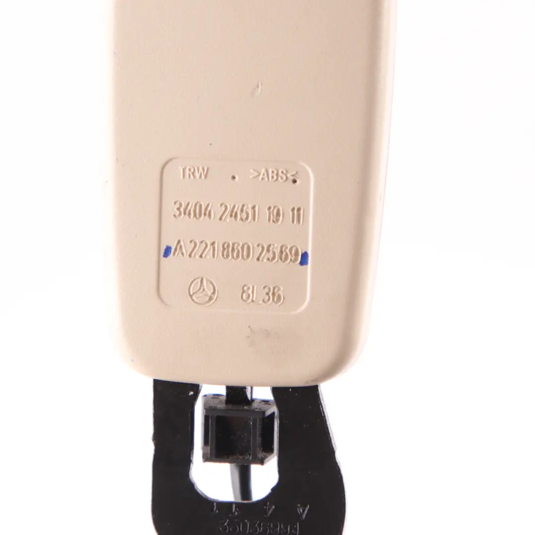Seat Buckle Mercedes W221 Beige Tensioner Belt Rear Right O/S - SKU A2218602569 - Part number A2218602569