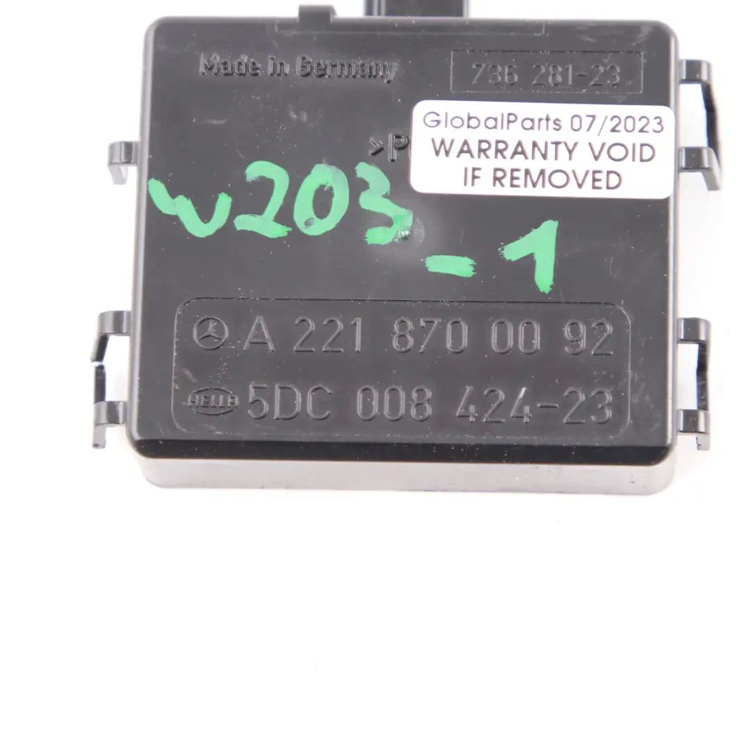 Windscreen Rain Light Sensor Control Module to Mercedes W203 W221 with Part number A2218700092 Mercedes W203 W221 Windscreen Rain Light Sensor Control Module - SKU A2218700092-1 - Part number A2218700092