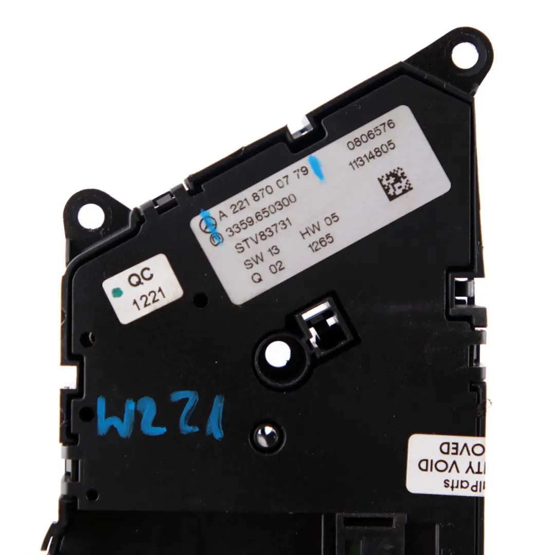 Mercedes-Benz S W221 Switch Panel Box Adjustable Electric Seat Memory Right O/S to with Part number A2218700779 Mercedes-Benz S W221 Switch Panel Box Adjustable Electric Seat Memory Right O/S - SKU A2218700779 - Part number A2218700779