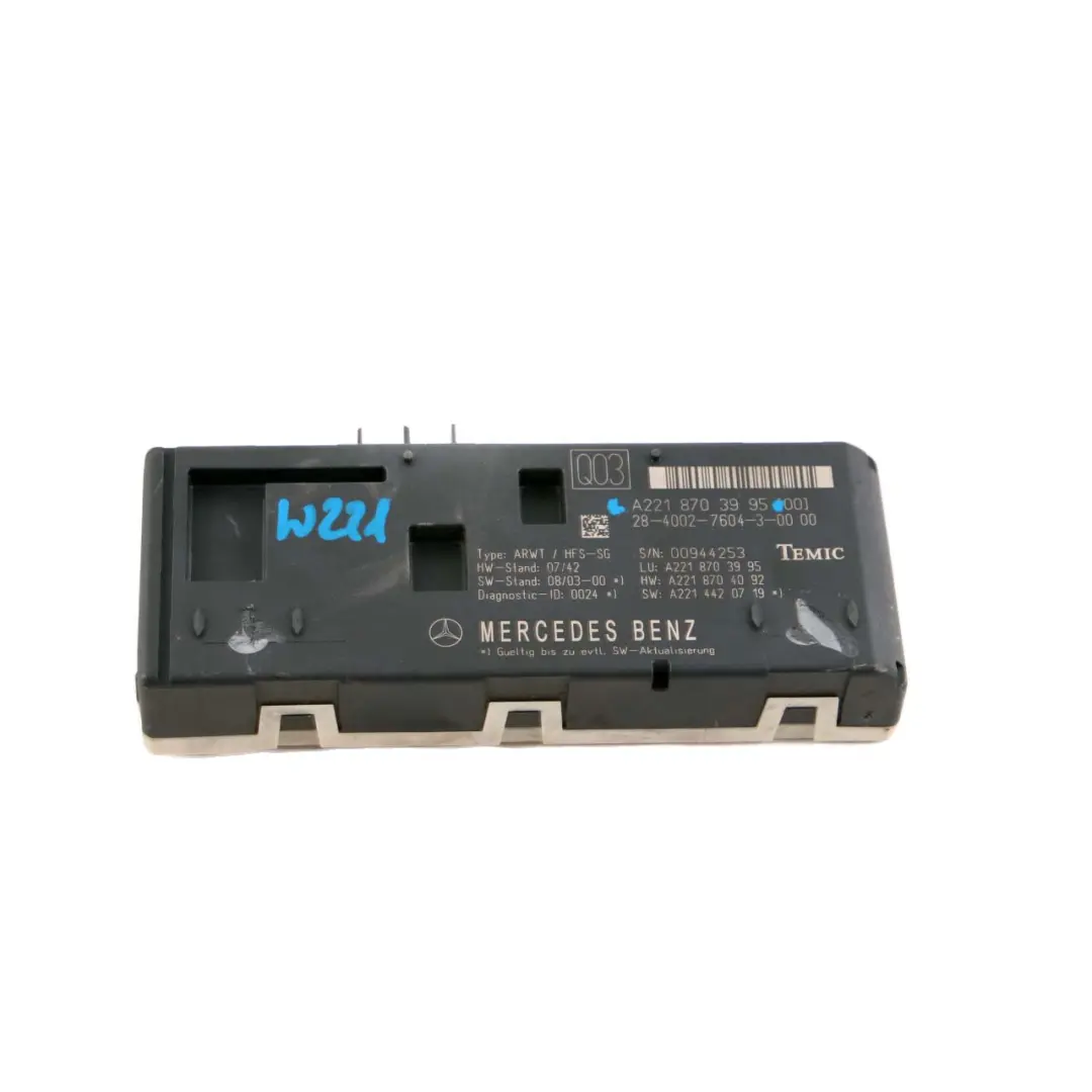 Mercedes-Benz S-Class W221 Remote Trunk Closing Control Unit Module to with Part number A2218703995 Mercedes-Benz S-Class W221 Remote Trunk Closing Control Unit Module - SKU A2218703995 - Part number A2218703995