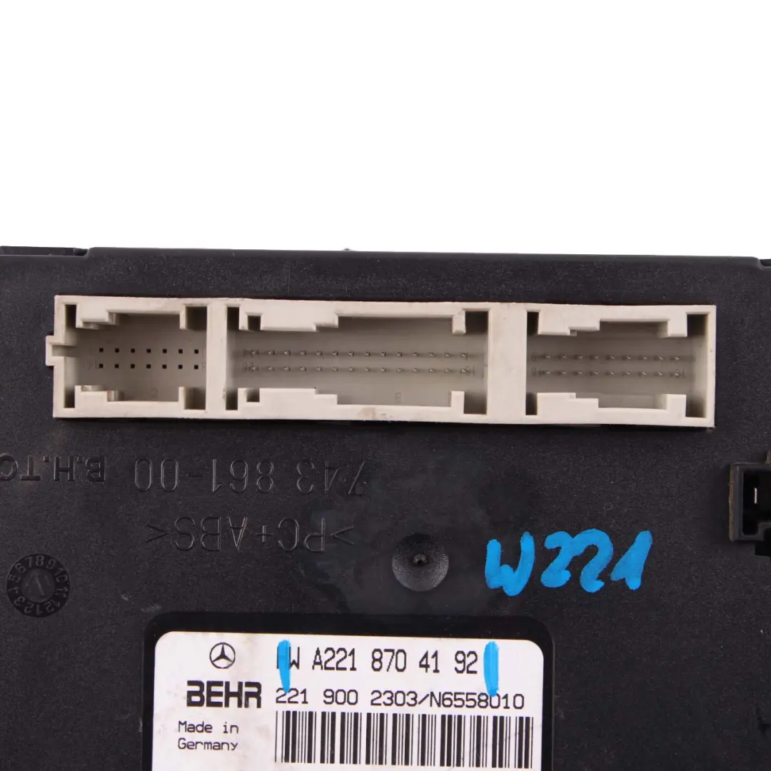  Modulo Di Controllo Del Clima Dell'Aria Condizionata Mercedes W221 - SKU A2218704192 - Numero di parte A2218704192