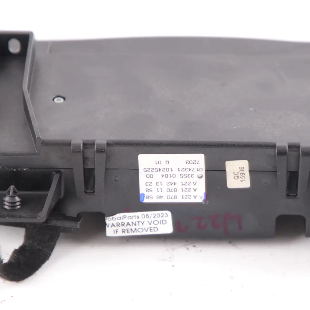 Conditioning A/C Dashboard Trim Control Panel to Mercedes W221 Air with Part number A2218704658 Mercedes W221 Air Conditioning A/C Dashboard Trim Control Panel - SKU A2218704658 - Part number A2218704658