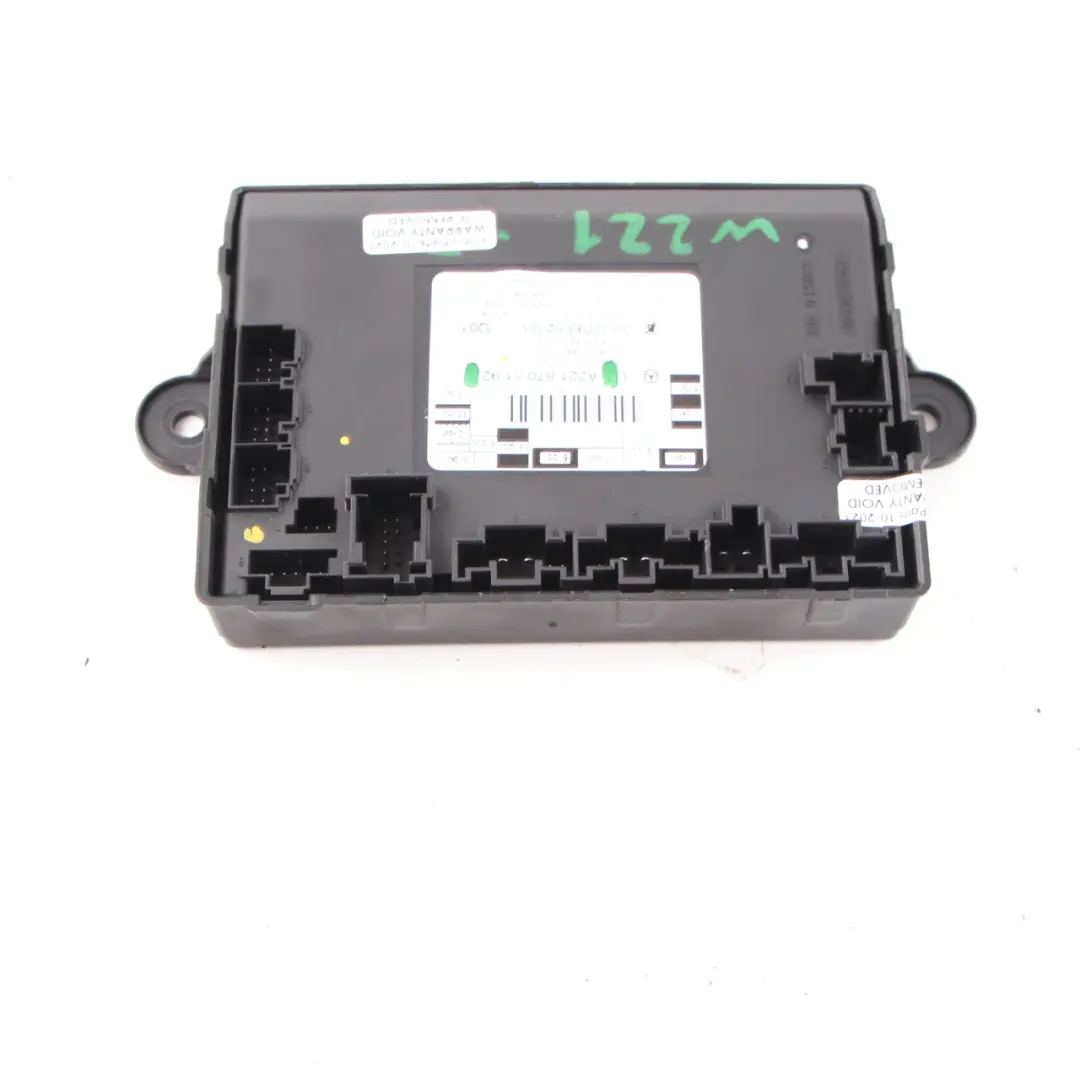 Door Module Front Left N/S Control Unit ECU to Mercedes W221 with Part number A2218705192 Mercedes W221 Door Module Front Left N/S Control Unit ECU - SKU A2218705192 - Part number A2218705192