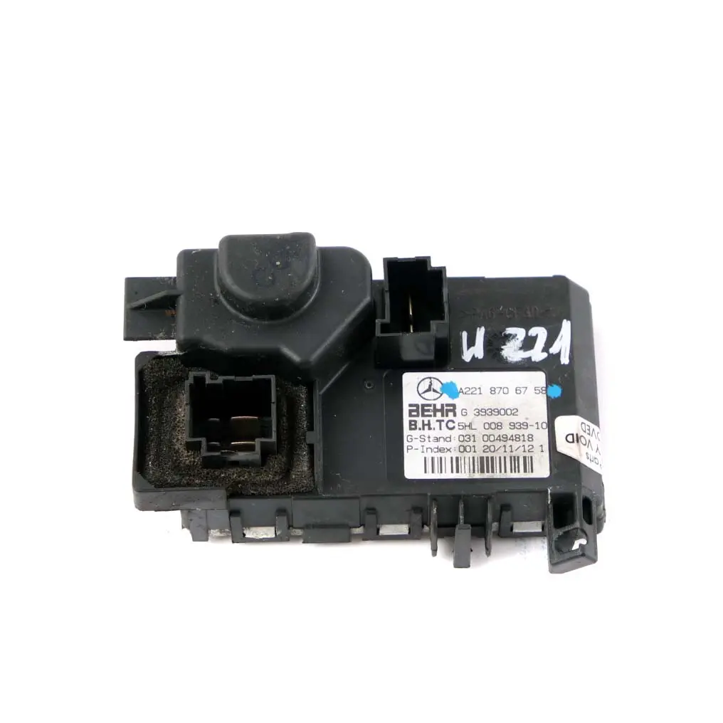 Calentador Ventilador Motor Resistor Regulador para Mercedes W221 con número de pieza A2218706758 Mercedes W221 Calentador Ventilador Motor Resistor Regulador - SKU A2218706758 - Número de pieza A2218706758