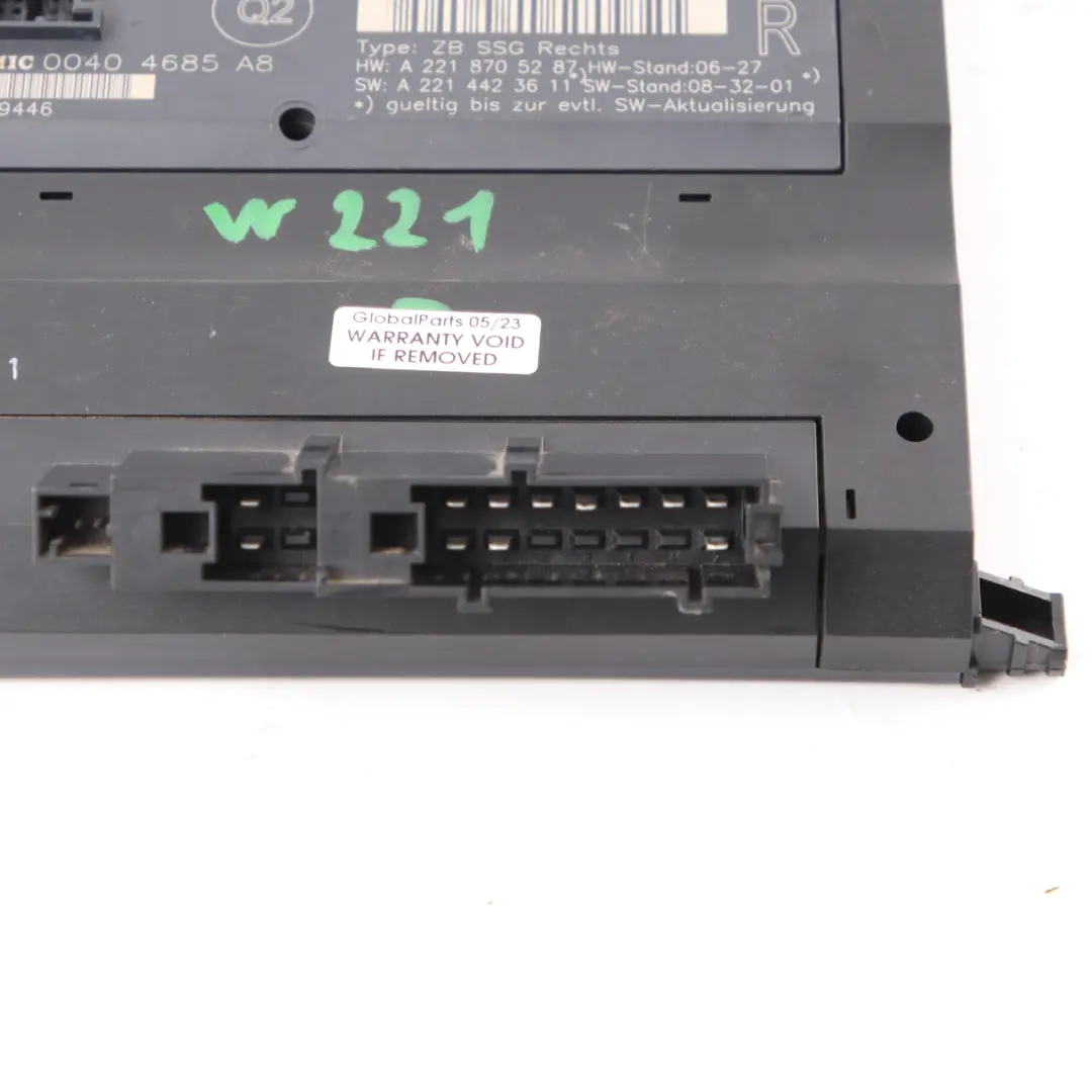 Module Commande Siège Avant Droit pour Mercedes W221 à propos du numéro de pièce A2218707493 Mercedes W221 Module Commande Siège Avant Droit - SKU A2218707493 - Numéro de pièce A2218707493