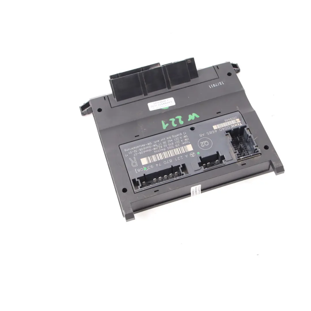 Sitz Steuermodul Vorne Rechts für Mercedes W221 mit Teilenummer A2218707493 Mercedes W221 Sitz Steuermodul Vorne Rechts - SKU A2218707493 - Teilenummer A2218707493