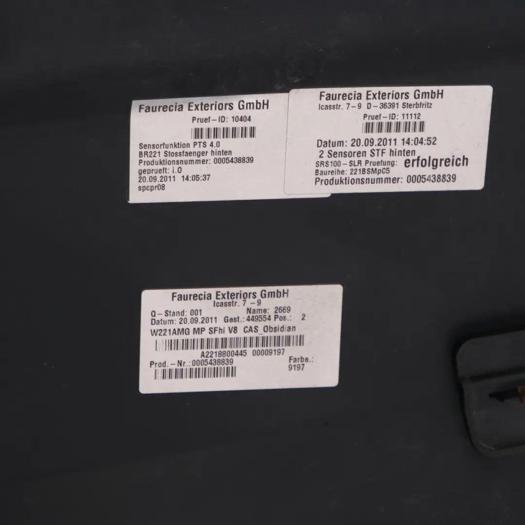  Mercedes-Benz S W221 V8 Facelift AMG Rear Bumper Trim Panel Obsidian Black - 197 - SKU A2218804740-OB - Part number A2218804740