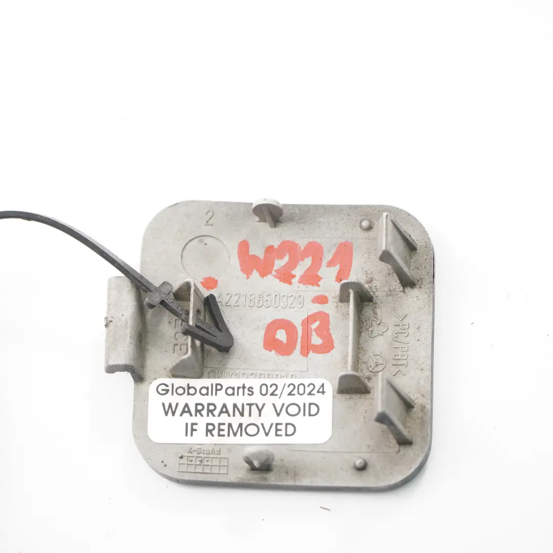 Mercedes W221 Hintere Stoßstange Abschlepp haken Abdeckung Obsidian Schwarz 197 - SKU A2218850323-OB - Teilenummer A2218850323