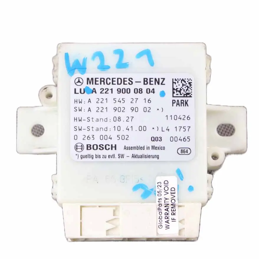 Módulo Aparcamiento Mercedes W221 W216 Sensor PDC Control Distancia para con número de pieza A2219000804 Módulo Aparcamiento Mercedes W221 W216 Sensor PDC Control Distancia - SKU A2219000804 - Número de pieza A2219000804