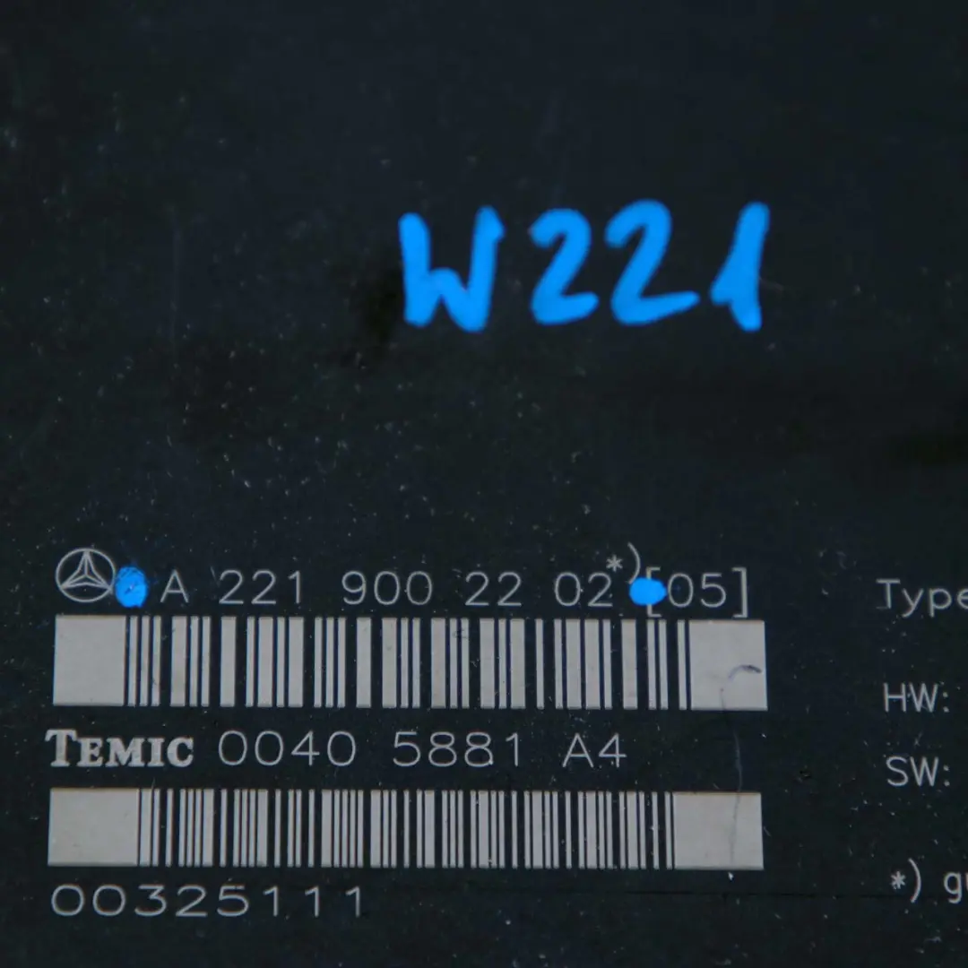  Mercedes-Benz S-Class W221 Remote Trunk Closing Control Unit Module - SKU A2219002202 - Part number A2219002202