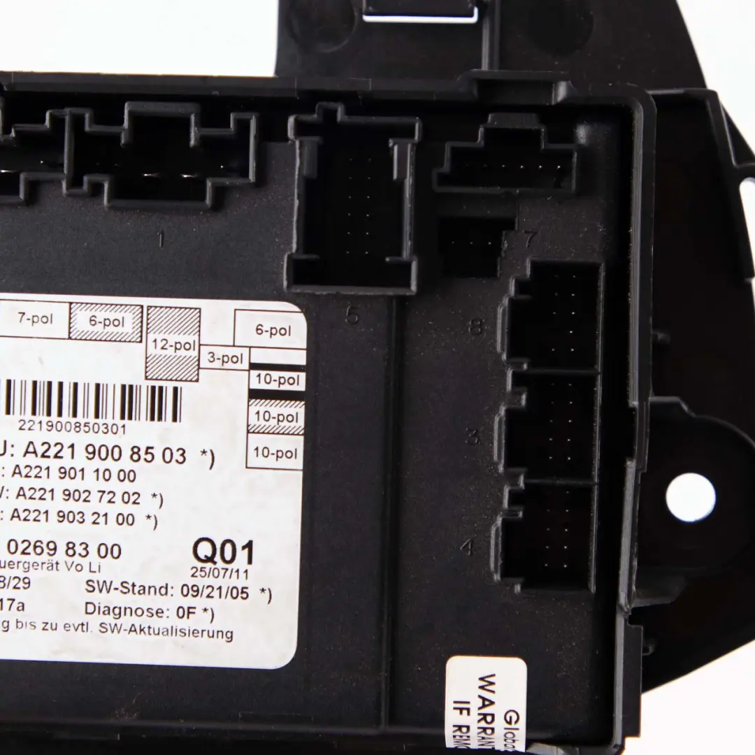 Mercedes-Benz S-Class W221 Front Left Door N/S Control Unit Module to with Part number A2219008503 Mercedes-Benz S-Class W221 Front Left Door N/S Control Unit Module - SKU A2219008503 - Part number A2219008503