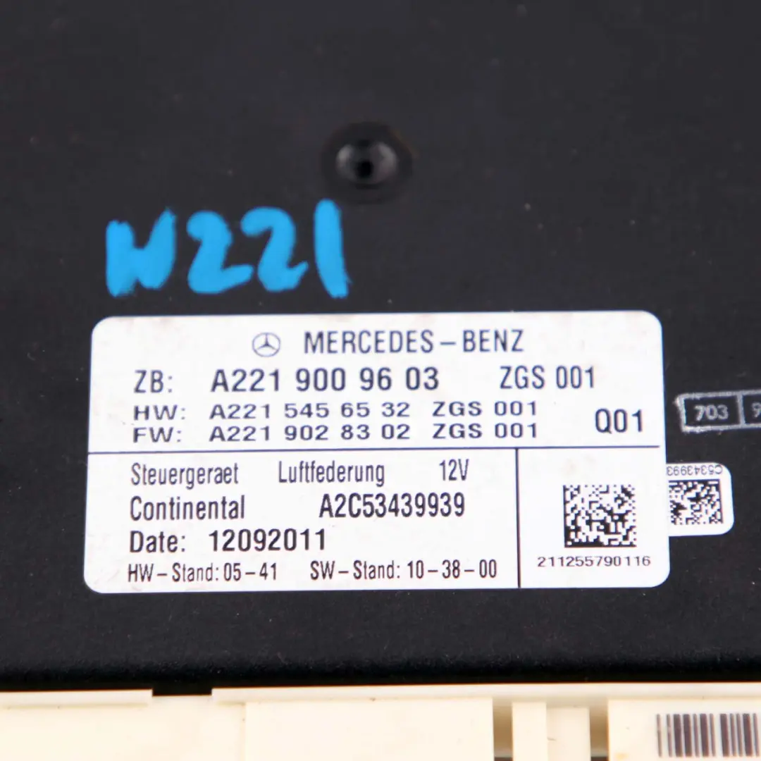 Moduł Zawieszenia Pneumatycznego do Mercedes W221 o numerze A2219009603 Mercedes W221 Moduł Zawieszenia Pneumatycznego - SKU A2219009603 - Numer Części A2219009603