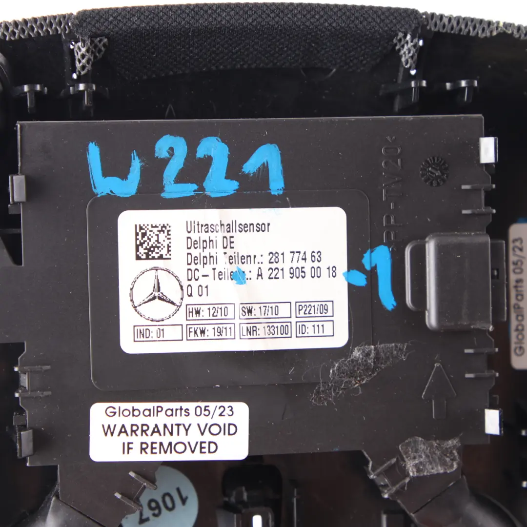 Mercedes W221 Headlining Alarm Sensor Module Cover Trim Black - SKU A2219050018-1 - Part number A2219050018