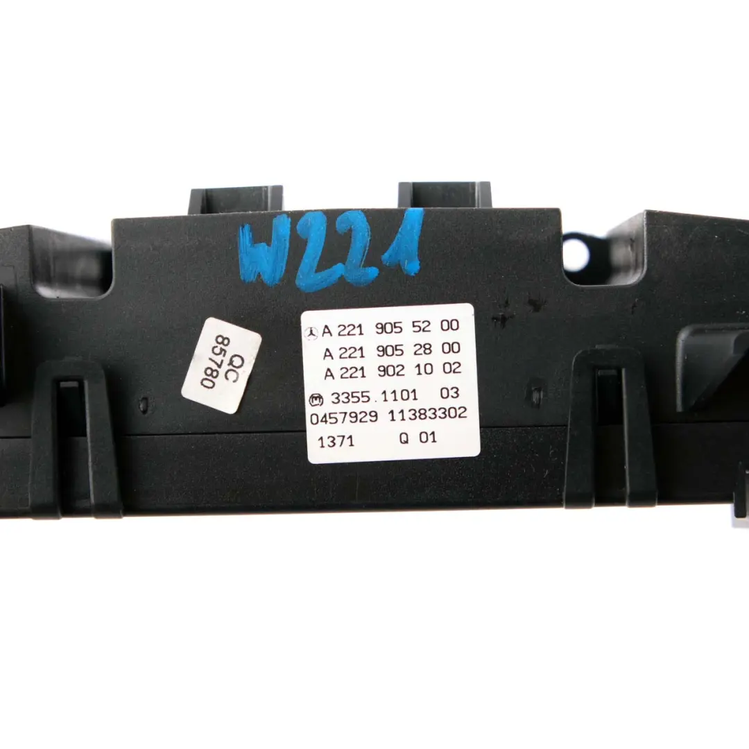 Mercedes-Benz W221 Air Conditioning A/C Dashboard Trim Control Panel to with Part number A2219055200 Mercedes-Benz W221 Air Conditioning A/C Dashboard Trim Control Panel - SKU A2219055200 - Part number A2219055200