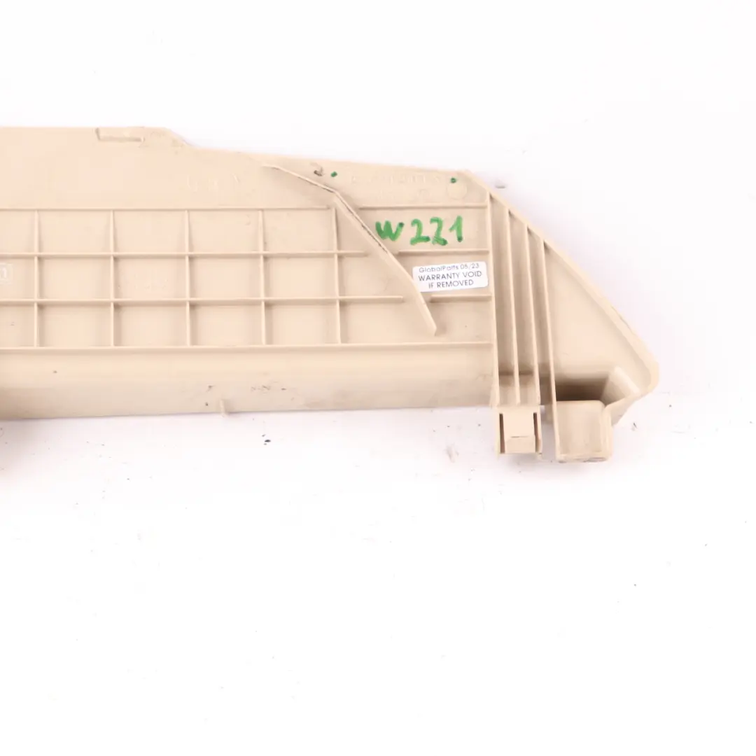 Finisher Trim Panel Front Right O/S Beige to Mercedes W221 Seat Cover with Part number A2219101254 Mercedes W221 Seat Cover Finisher Trim Panel Front Right O/S Beige - SKU A2219101254 - Part number A2219101254