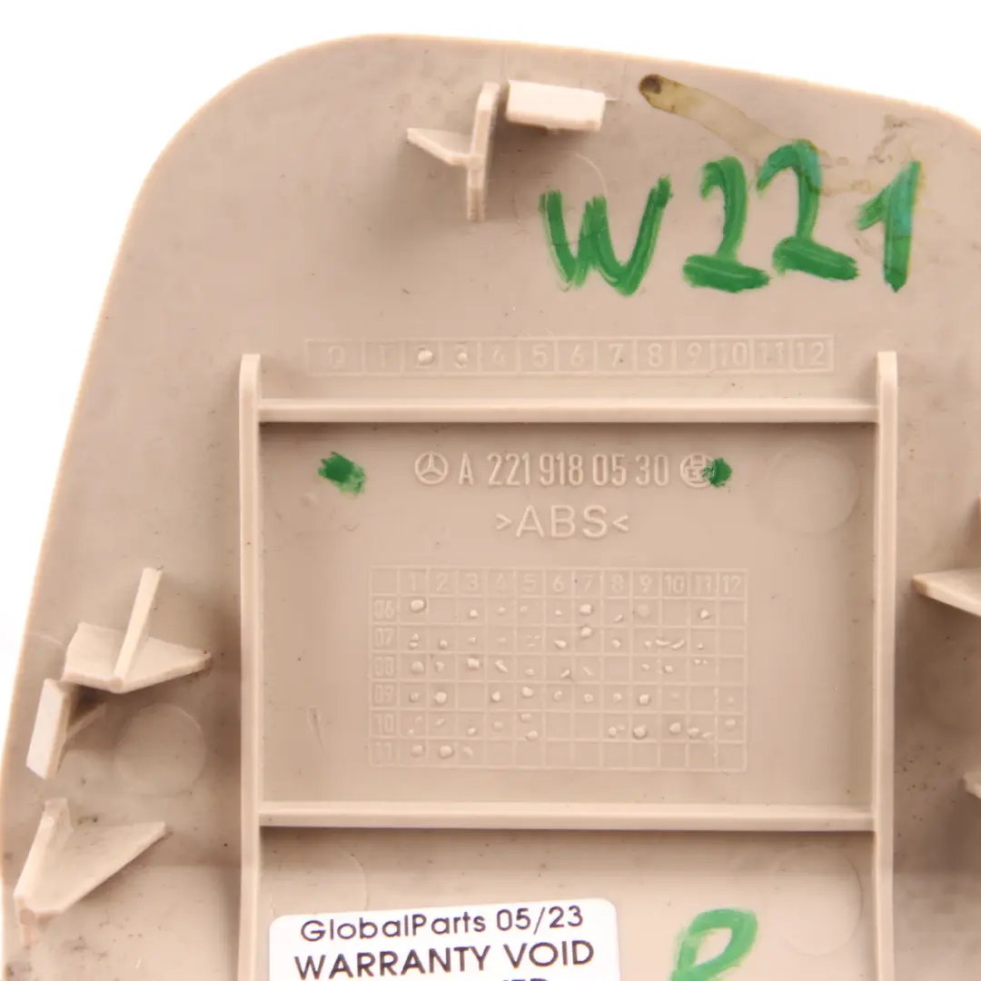 Trim Panel Front Left N/S Beige to Mercedes W221 Seat Cover with Part number A2219180530 Mercedes W221 Seat Cover Trim Panel Front Left N/S Beige - SKU A2219180530 - Part number A2219180530