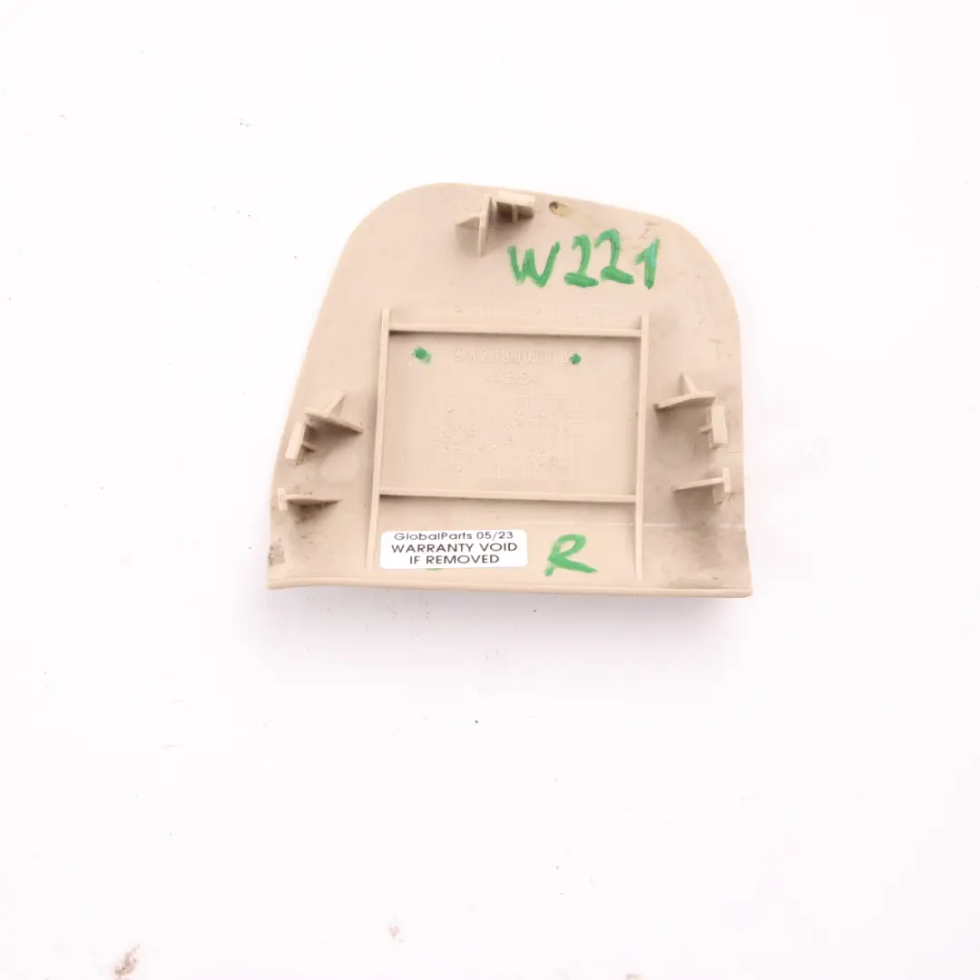 Trim Panel Front Left N/S Beige to Mercedes W221 Seat Cover with Part number A2219180530 Mercedes W221 Seat Cover Trim Panel Front Left N/S Beige - SKU A2219180530 - Part number A2219180530