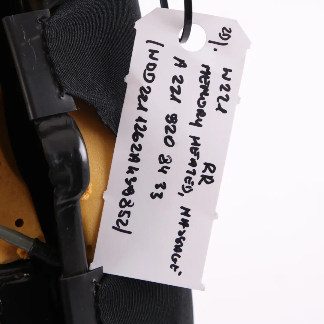 Mercedes-Benz W221 Heated Massage Rear Right Seat Backrest Cover Black Leather to with Part number A2219208433 Mercedes-Benz W221 Heated Massage Rear Right Seat Backrest Cover Black Leather - SKU A2219208433 - Part number A2219208433