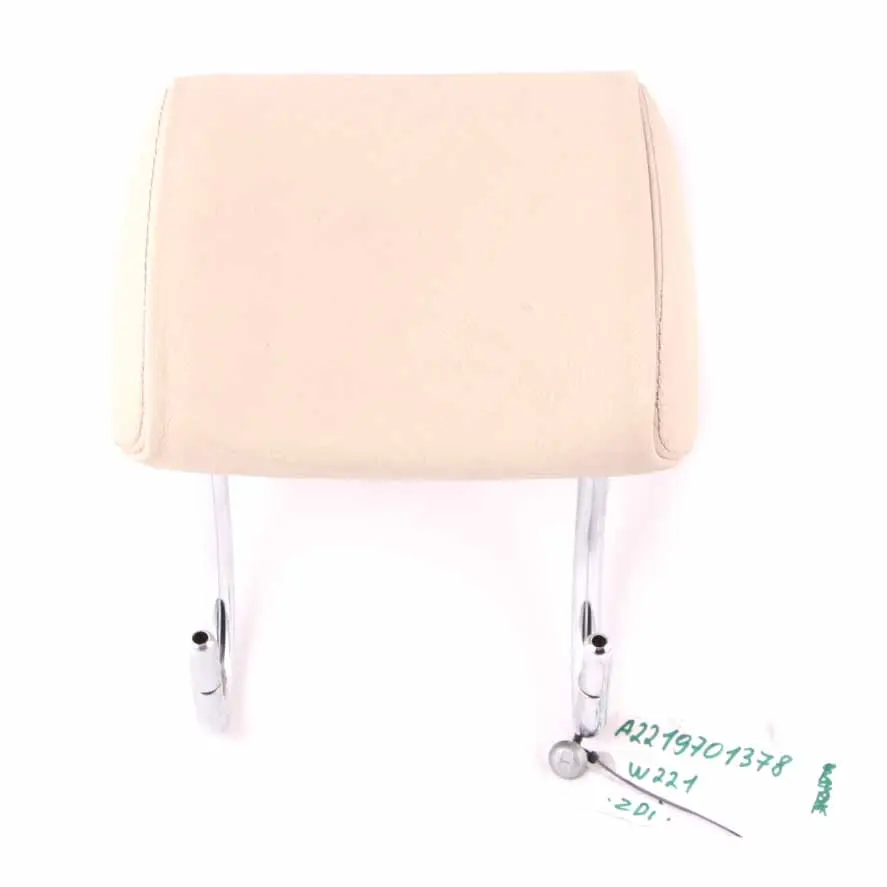 Poggiatesta Sedile Posteriore Sinistro Destro Pelle Beige per Mercedes W221 con numero di parte A2219701378 Mercedes W221 Poggiatesta Sedile Posteriore Sinistro Destro Pelle Beige - SKU A2219701378 - Numero di parte A2219701378