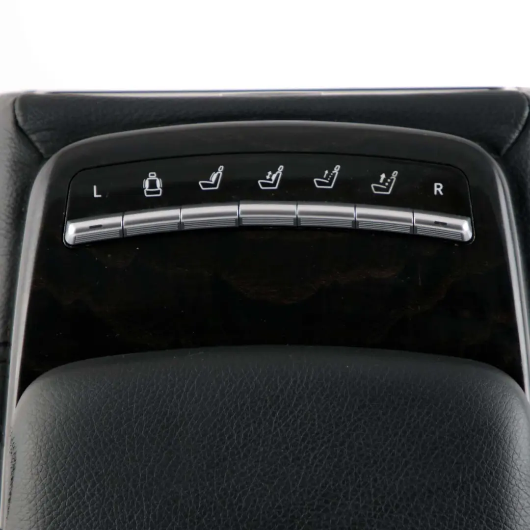 Centre Electrical Armrest Cup Holder Black Leather to Mercedes W221 Rear Seat with Part number A2219704731 Mercedes W221 Rear Seat Centre Electrical Armrest Cup Holder Black Leather - SKU A2219704731 - Part number A2219704731