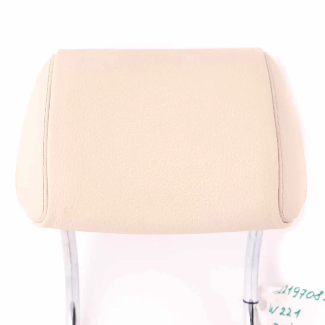 Mercedes W221 Rear Seat Headrest Bench Middle Centre Leather Head Rest Beige - SKU A2219708350 - Part number A2219708350