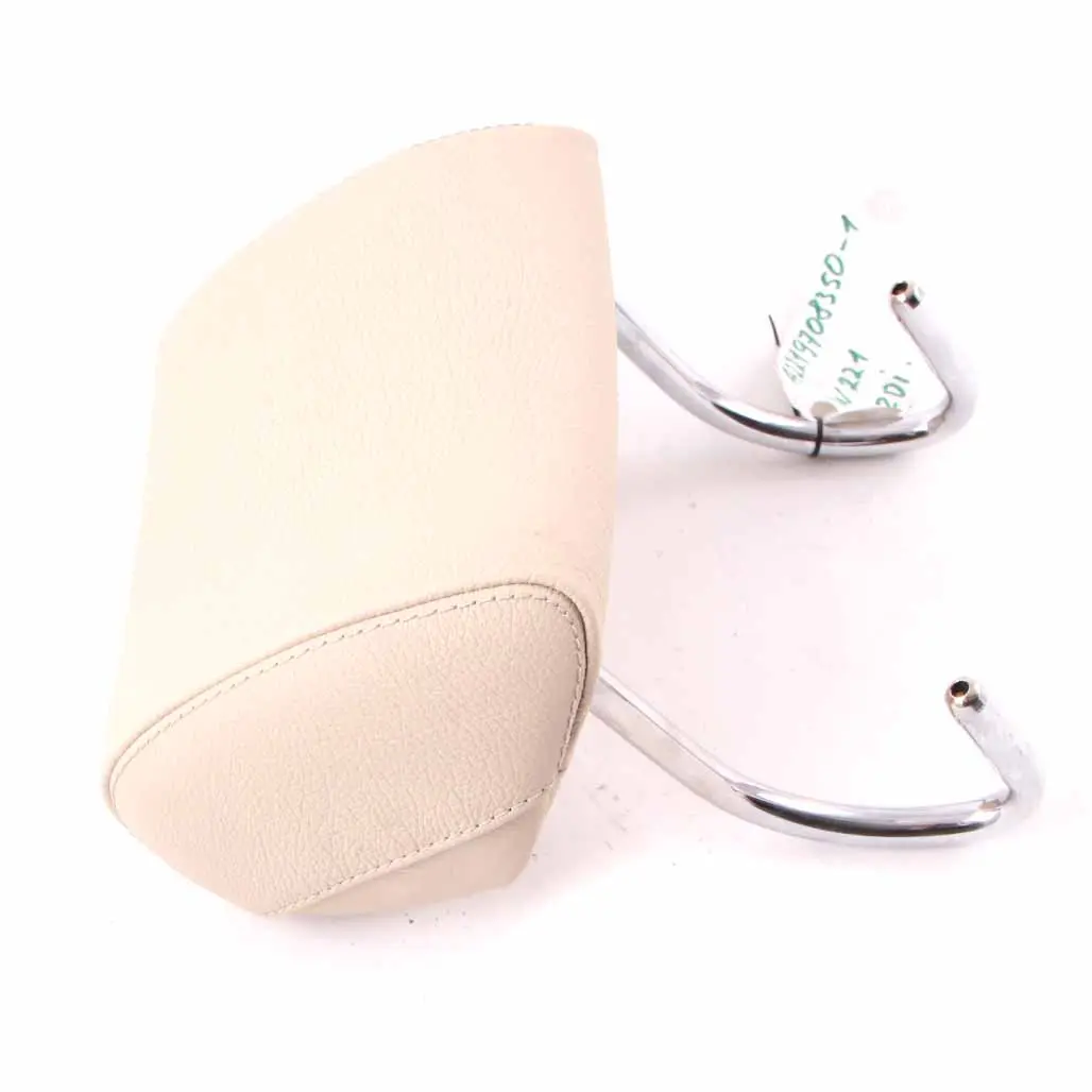 Headrest Bench Middle Centre Leather Head Rest Beige to Mercedes W221 Rear Seat with Part number A2219708350 Mercedes W221 Rear Seat Headrest Bench Middle Centre Leather Head Rest Beige - SKU A2219708350 - Part number A2219708350