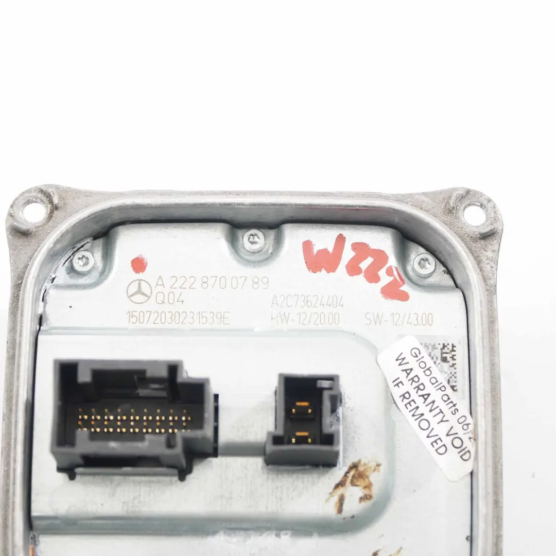 Modulo fari Mercedes W212 W222 Ballast LED Unità controllo anteriore per con numero di parte A2228700789 Modulo fari Mercedes W212 W222 Ballast LED Unità controllo anteriore - SKU A2228700789 - Numero di parte A2228700789