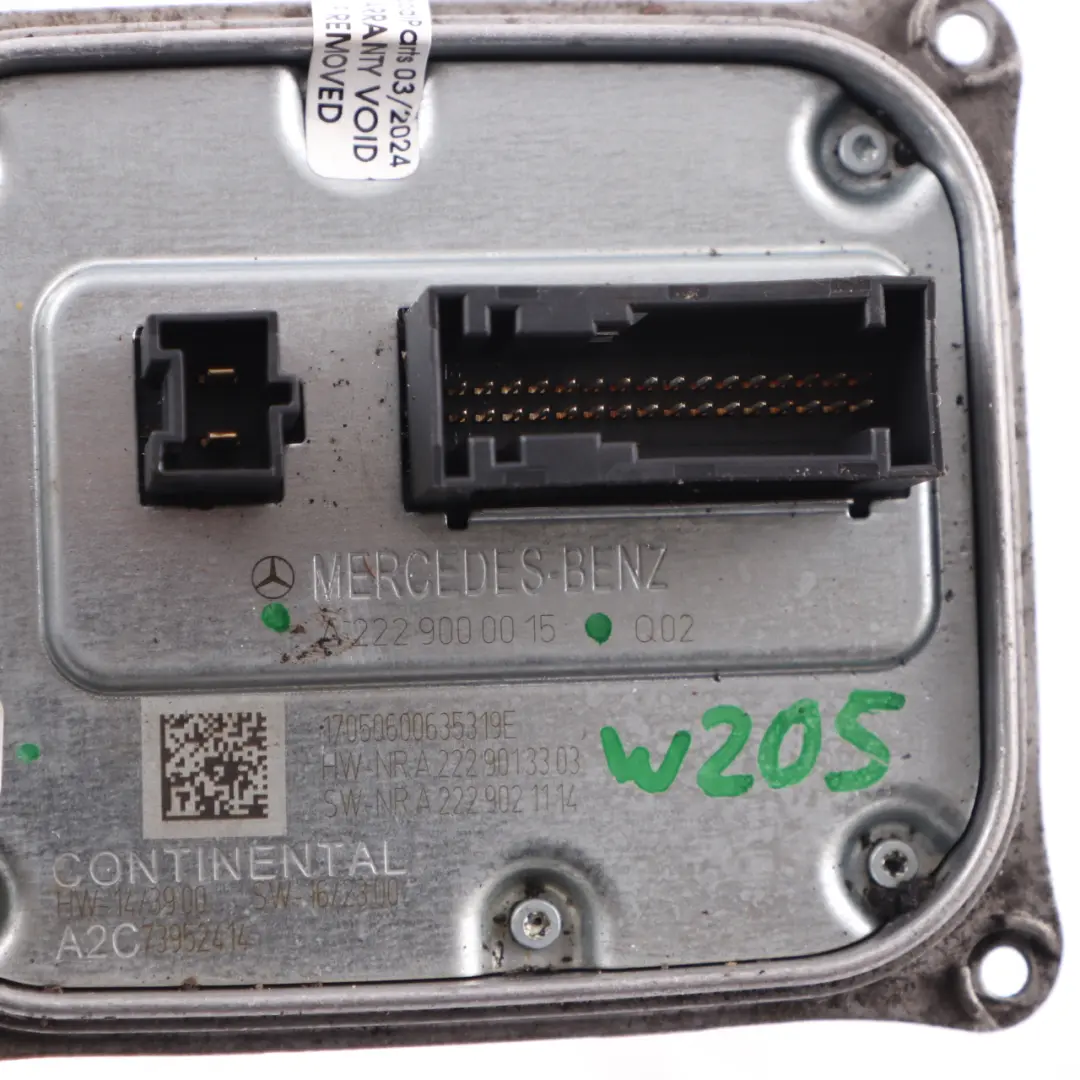 Modulo fari Mercedes W205 W213 W238 LED Unità controllo ballast A2059009534 per con numero di parte A2229000015 Modulo fari Mercedes W205 W213 W238 LED Unità controllo ballast A2059009534 - SKU A2229000015 - Numero di parte A2229000015