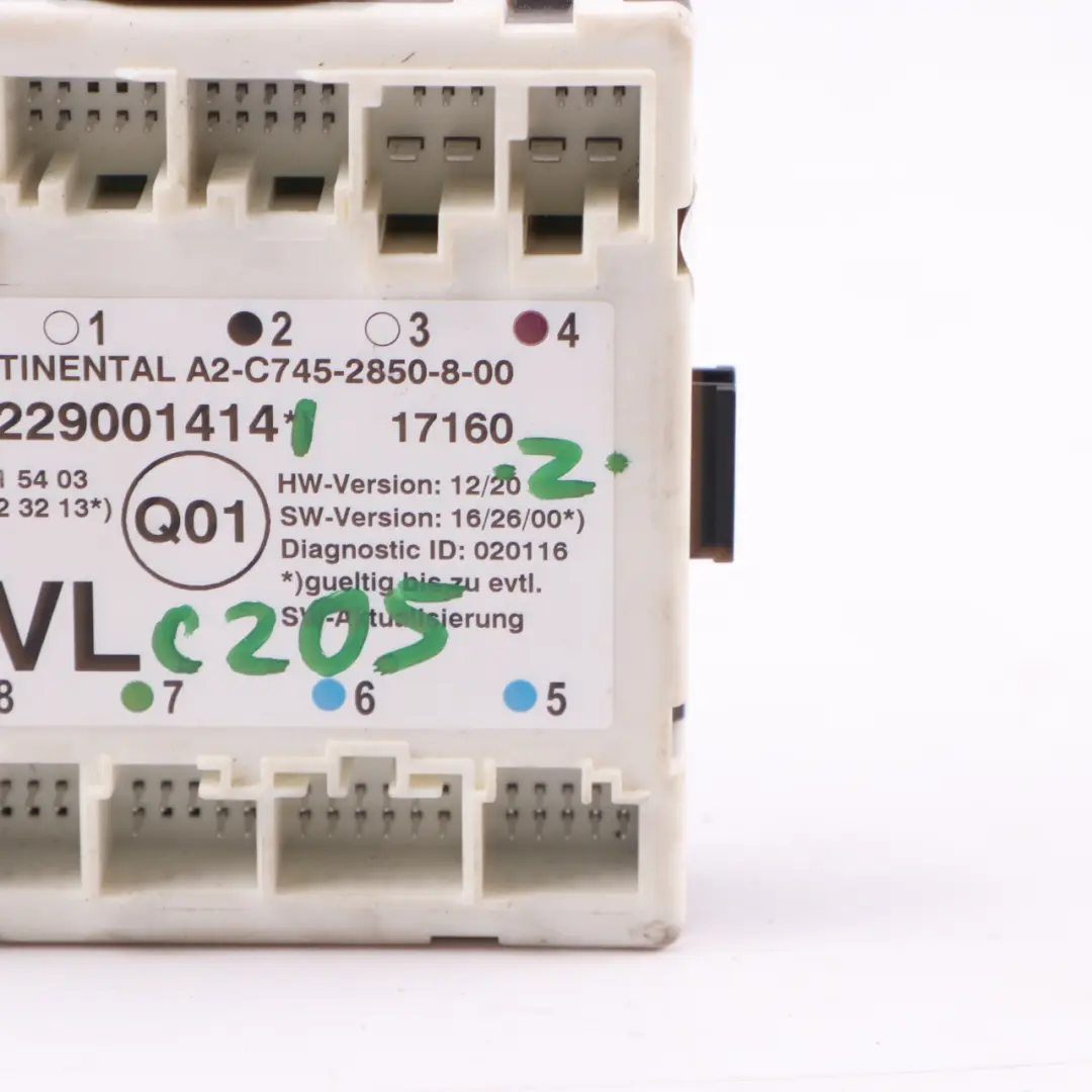  Modulo Mercedes C205 Porta anteriore sinistra Unità modulo controllo - SKU A2229001414 - Numero di parte A2229001414