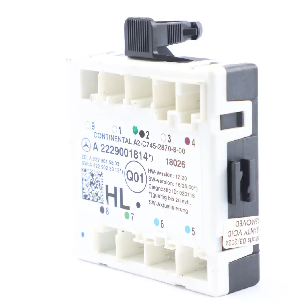 Module de porte Mercedes W205 X253 Unité de contrôle arrière gauche A1698209126 pour à propos du numéro de pièce A2229001814 Module de porte Mercedes W205 X253 Unité de contrôle arrière gauche A1698209126 - SKU A2229001814 - Numéro de pièce A2229001814