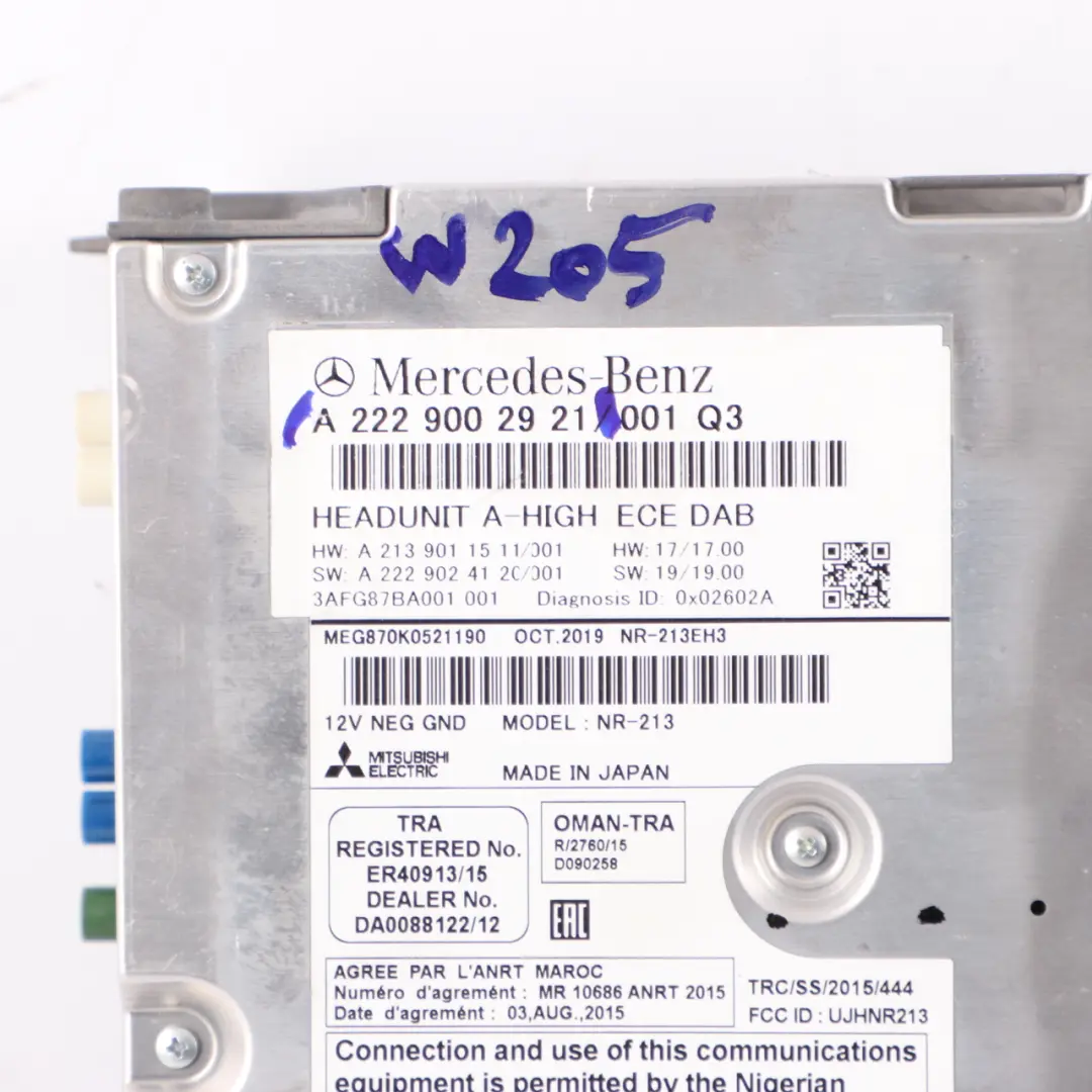 Autoradio DAB Haute Performance pour Mercedes W205 W213 à propos du numéro de pièce A2229002921 Mercedes W205 W213 Autoradio DAB Haute Performance - SKU A2229002921 - Numéro de pièce A2229002921