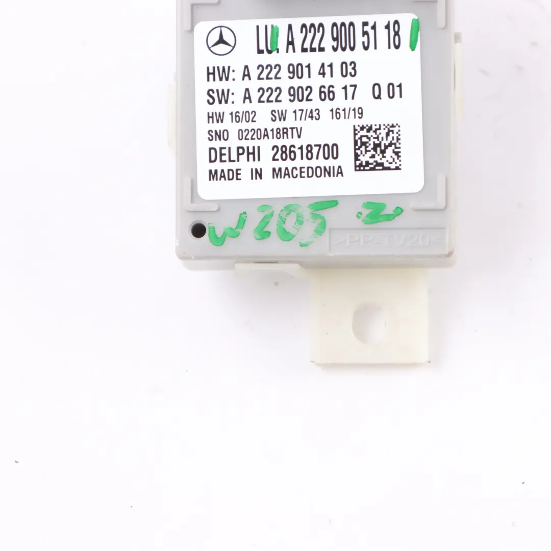 Moduł Sterownik Świateł Ambiente do Mercedes W205 o numerze A2229005118 Mercedes W205 Moduł Sterownik Świateł Ambiente - SKU A2229005118 - Numer Części A2229005118