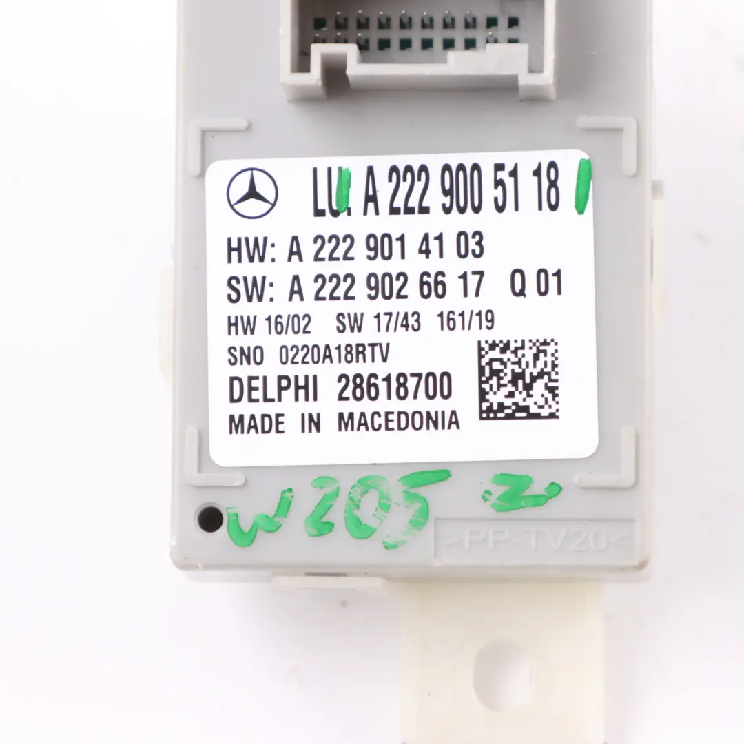 Module D'Eclairage Ambiant ECU pour Mercedes W205 à propos du numéro de pièce A2229005118 Mercedes W205 Module D'Eclairage Ambiant ECU - SKU A2229005118 - Numéro de pièce A2229005118