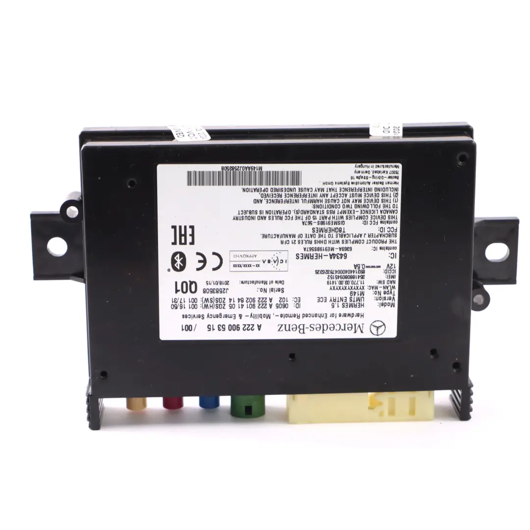 Módulo Bluetooth Mercedes W176 W205 Unidad Control Multimedia ECU para con número de pieza A2229005315 Módulo Bluetooth Mercedes W176 W205 Unidad Control Multimedia ECU - SKU A2229005315 - Número de pieza A2229005315