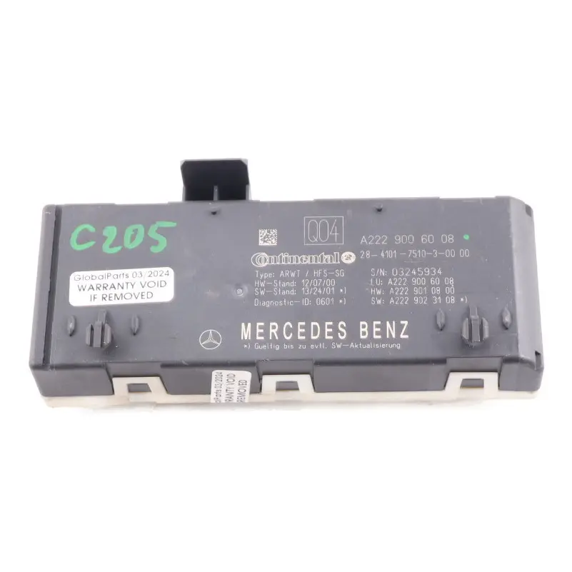 Mercedes W205 W217 W222 Tailgate Trunk Control Module Unit - SKU A2229006008 - Part number A2229006008