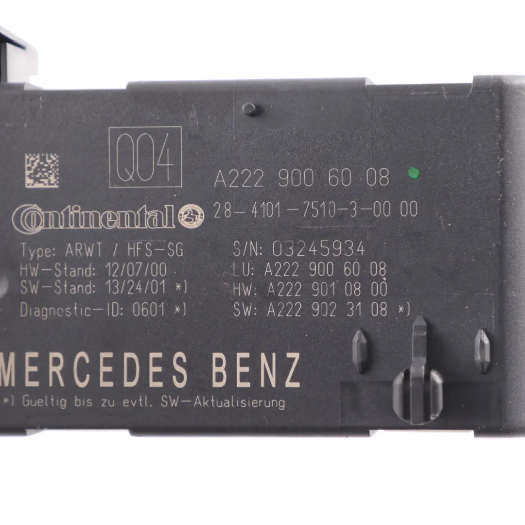 Portellone posteriore Tronco Modulo controllo per Mercedes W205 W222 con numero di parte A2229006008 Mercedes W205 W222 Portellone posteriore Tronco Modulo controllo - SKU A2229006008 - Numero di parte A2229006008