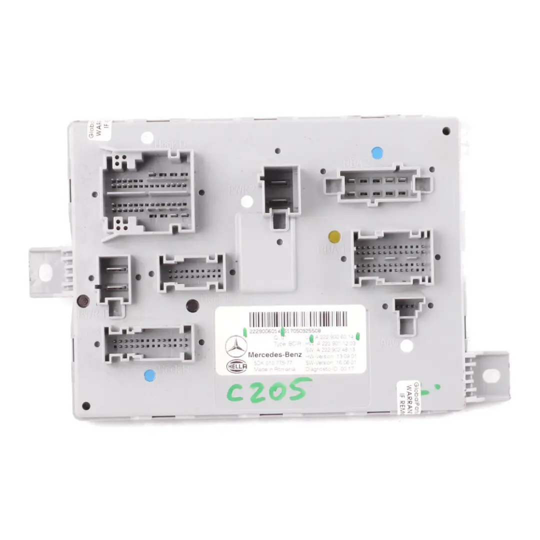 SAM Module Rear Body Comfort Control Unit ECU to Mercedes S205 C205 with Part number A2229006014 Mercedes S205 C205 SAM Module Rear Body Comfort Control Unit ECU - SKU A2229006014 - Part number A2229006014