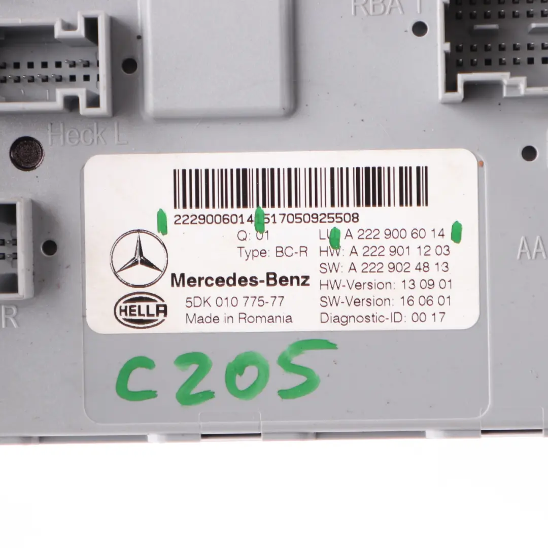 Mercedes S205 C205 SAM Module Rear Body Comfort Control Unit ECU - SKU A2229006014 - Part number A2229006014