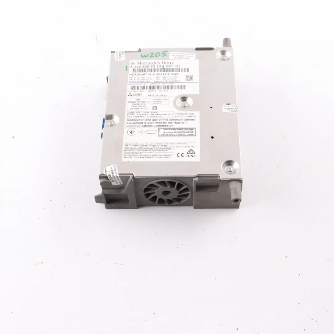 Unidad Central Radio DAB Multimedia Control Mercedes W205 W213 C238 - SKU A2229006320 - Número de pieza A2229006320