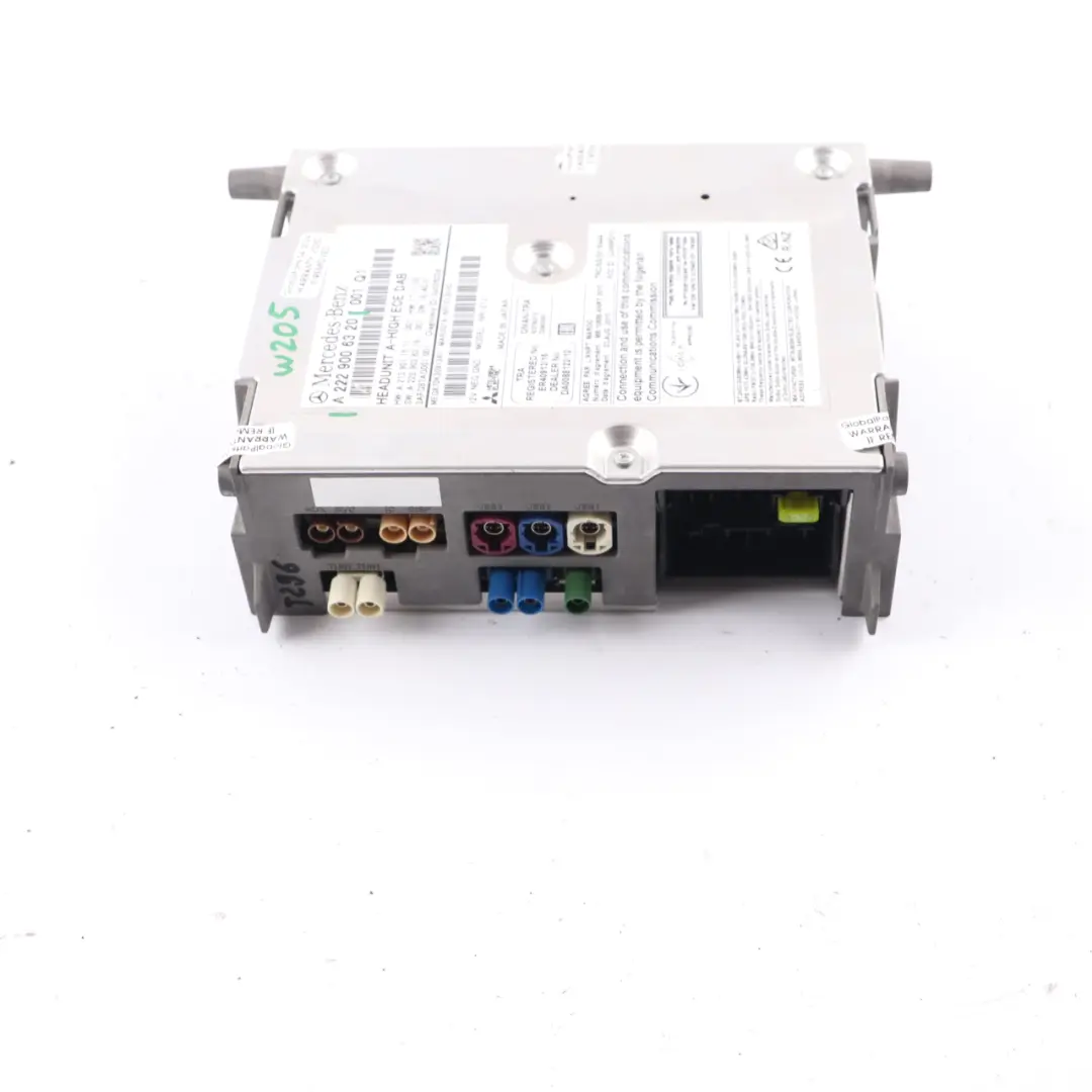 Unidad Central Radio DAB Multimedia Control para Mercedes W205 W213 C238 con número de pieza A2229006320 Mercedes W205 W213 C238 Unidad Central Radio DAB Multimedia Control - SKU A2229006320 - Número de pieza A2229006320