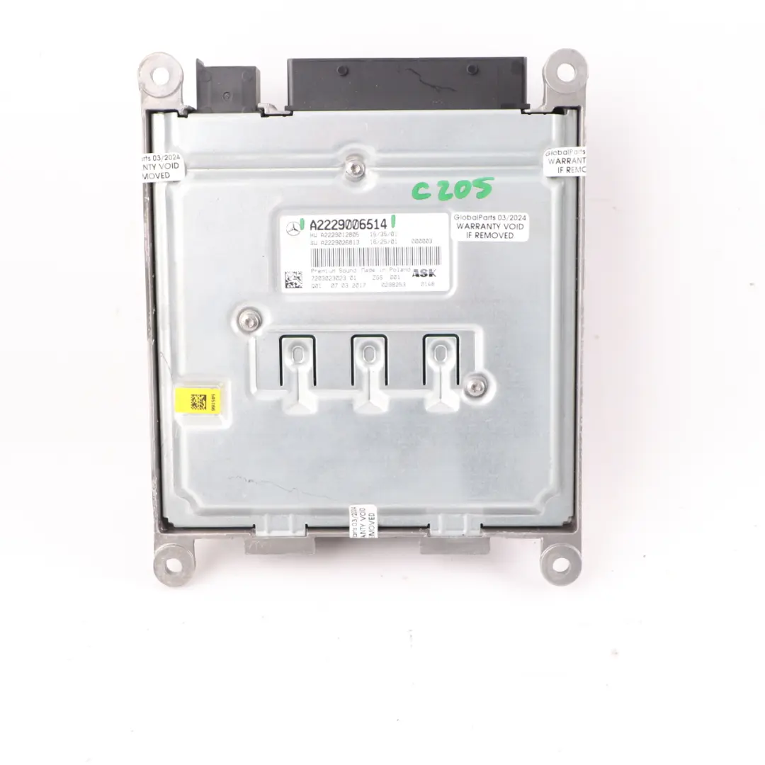  Audio Amplifier Mercedes W205 W253 Radio Sound Burmester Unit - SKU A2229006514 - Part number A2229006514