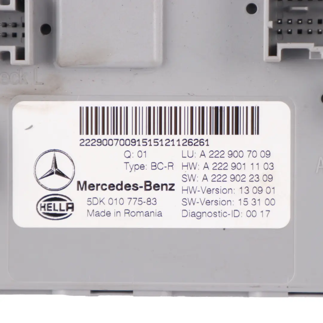 SAM Moduł Sterownik Komfortu ECU do Mercedes W205 o numerze A2229007009 Mercedes W205 SAM Moduł Sterownik Komfortu ECU - SKU A2229007009 - Numer Części A2229007009