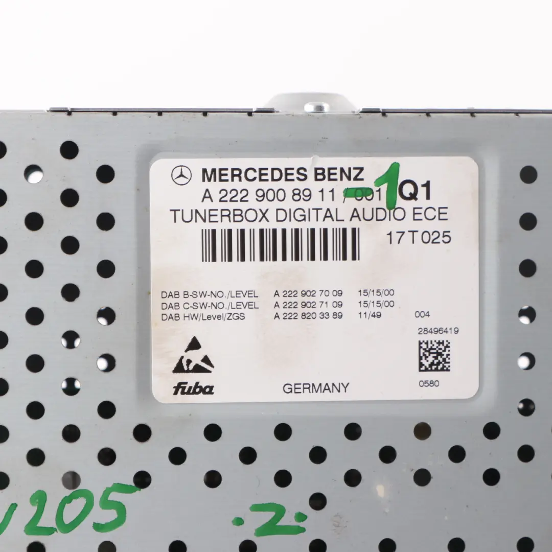 Tuner Box Mercedes W213 W205 W222 Digital Audio Steuergerät DAB ECE  - SKU A2229008911-1 - Teilenummer A2229008911