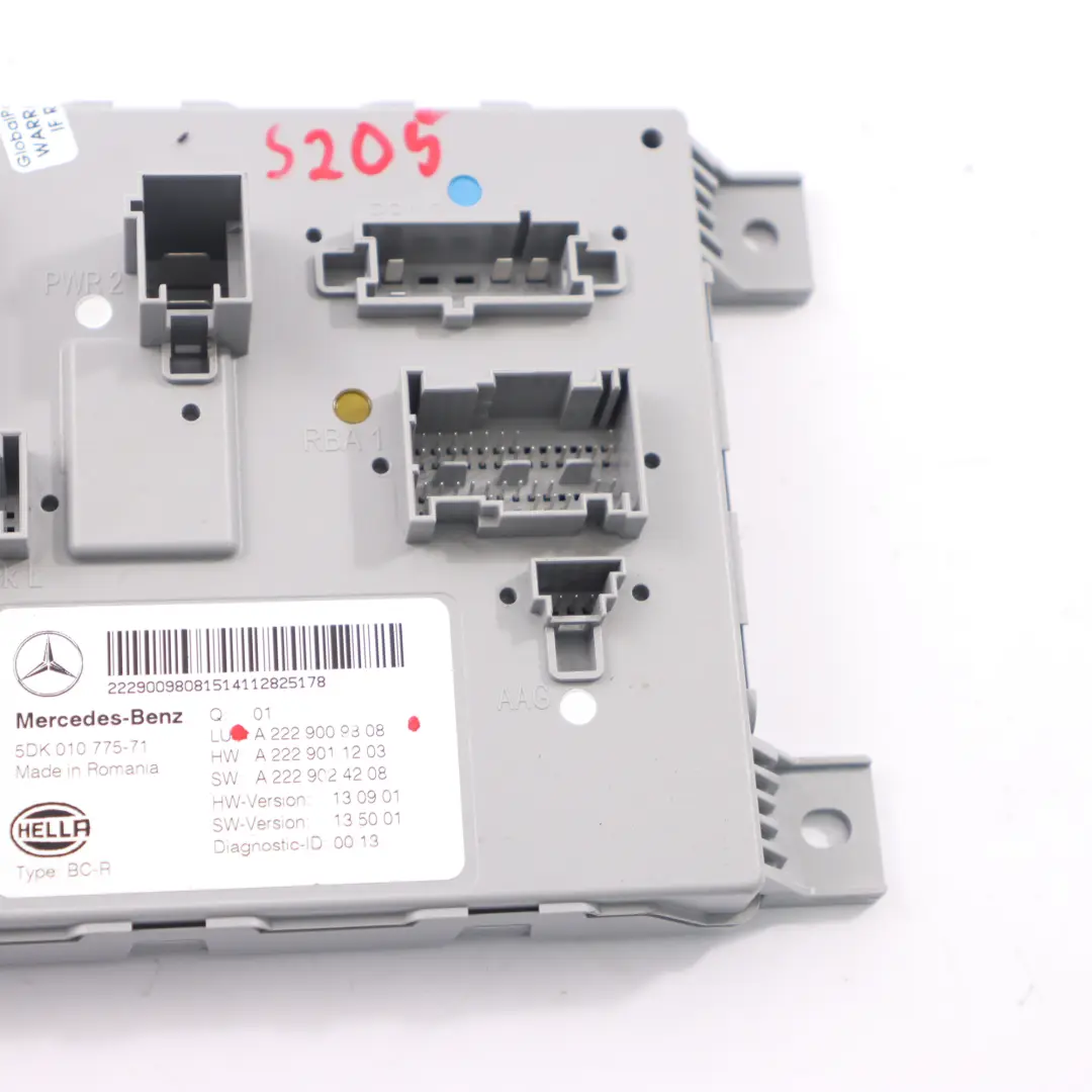 SAM Modul Heckkomfortsteuergerät ECU für Mercedes W205 mit Teilenummer A2229009808 Mercedes W205 SAM Modul Heckkomfortsteuergerät ECU - SKU A2229009808 - Teilenummer A2229009808