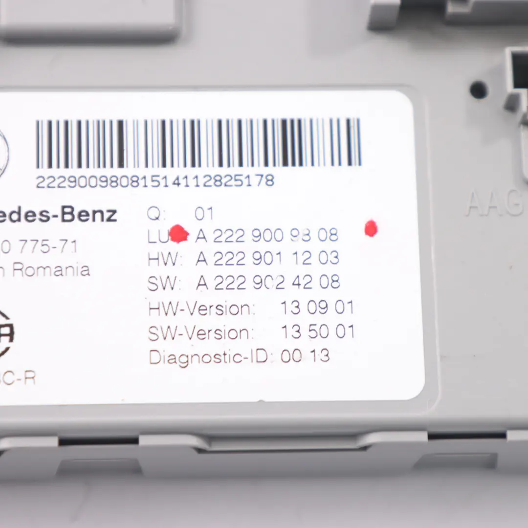SAM Modul Heckkomfortsteuergerät ECU für Mercedes W205 mit Teilenummer A2229009808 Mercedes W205 SAM Modul Heckkomfortsteuergerät ECU - SKU A2229009808 - Teilenummer A2229009808
