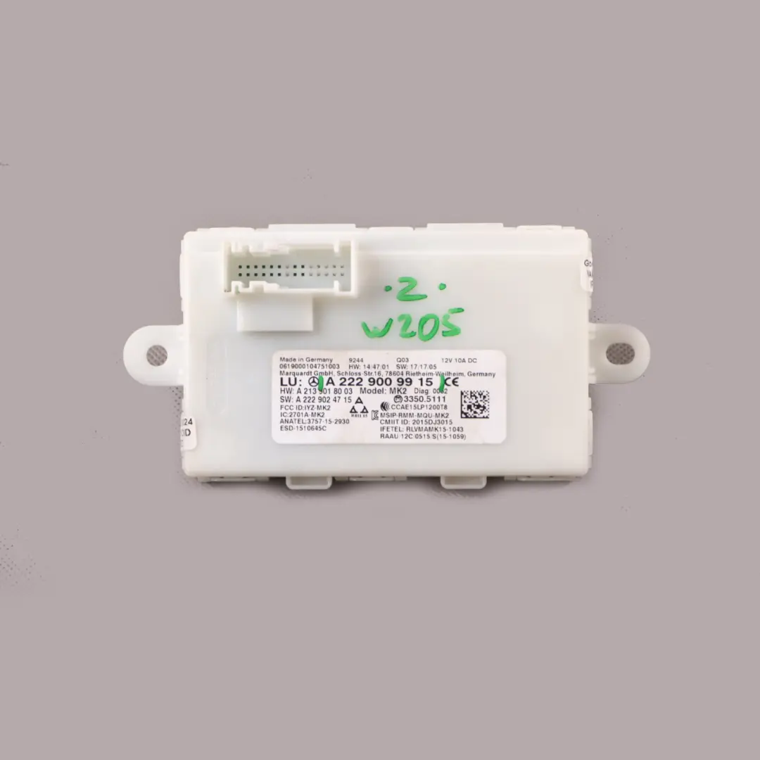 Keyless Module Mercedes W205 W213 ECU Door Lock Control Unit to with Part number A2229009915 Keyless Module Mercedes W205 W213 ECU Door Lock Control Unit - SKU A2229009915 - Part number A2229009915