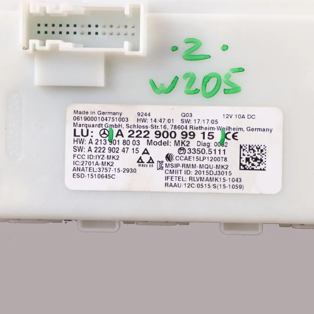 ECU Moduł Zamków Drzwi System Keyless Go Mercedes W205 W213 - SKU A2229009915 - Numer Części A2229009915