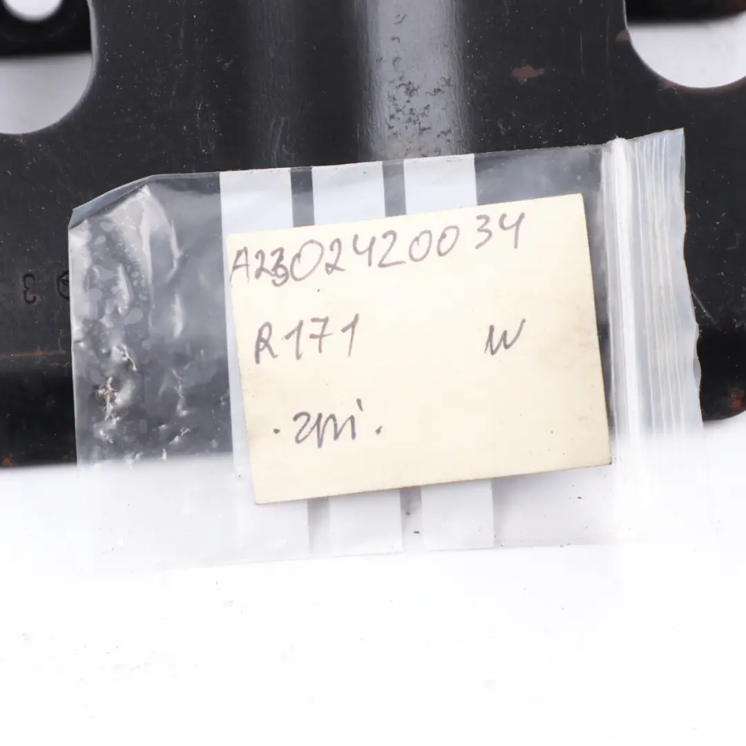 Mount Bracket Shield Screening Plate to Mercedes SLK R171 Rear Engine with Part number A2302420034 Mercedes SLK R171 Rear Engine Mount Bracket Shield Screening Plate - SKU A2302420034 - Part number A2302420034