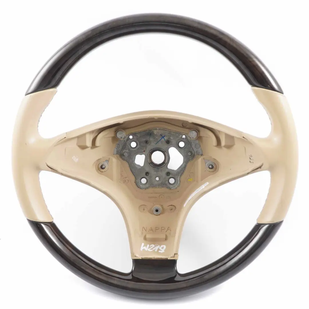 Mercedes W219 CLS Beige Leder Lenkrad Lederlenkrad Walnuss Dunkel - SKU A2304602776 - Teilenummer A2304602776