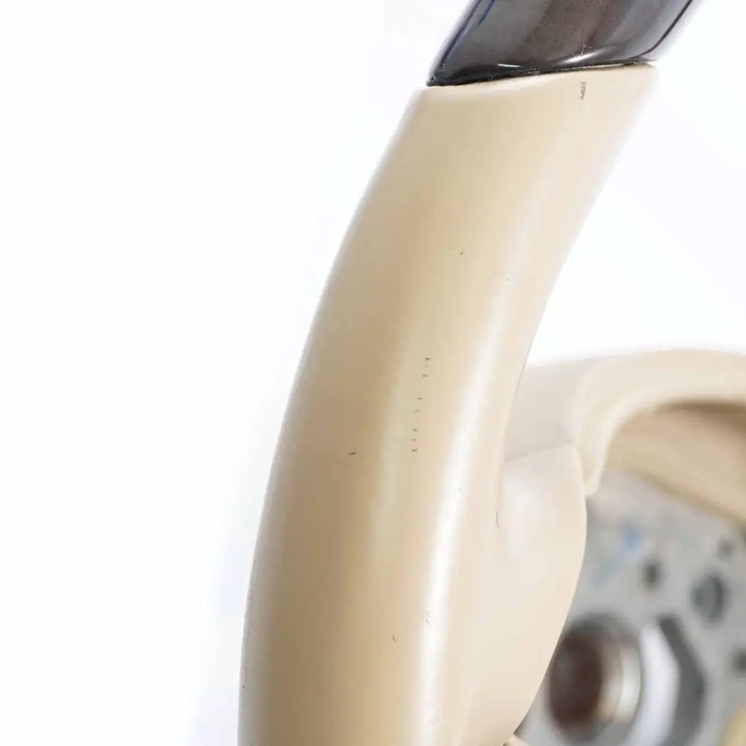 Mercedes W219 CLS Beige Leather Steering Wheel Dark Walnut - SKU A2304602776 - Part number A2304602776